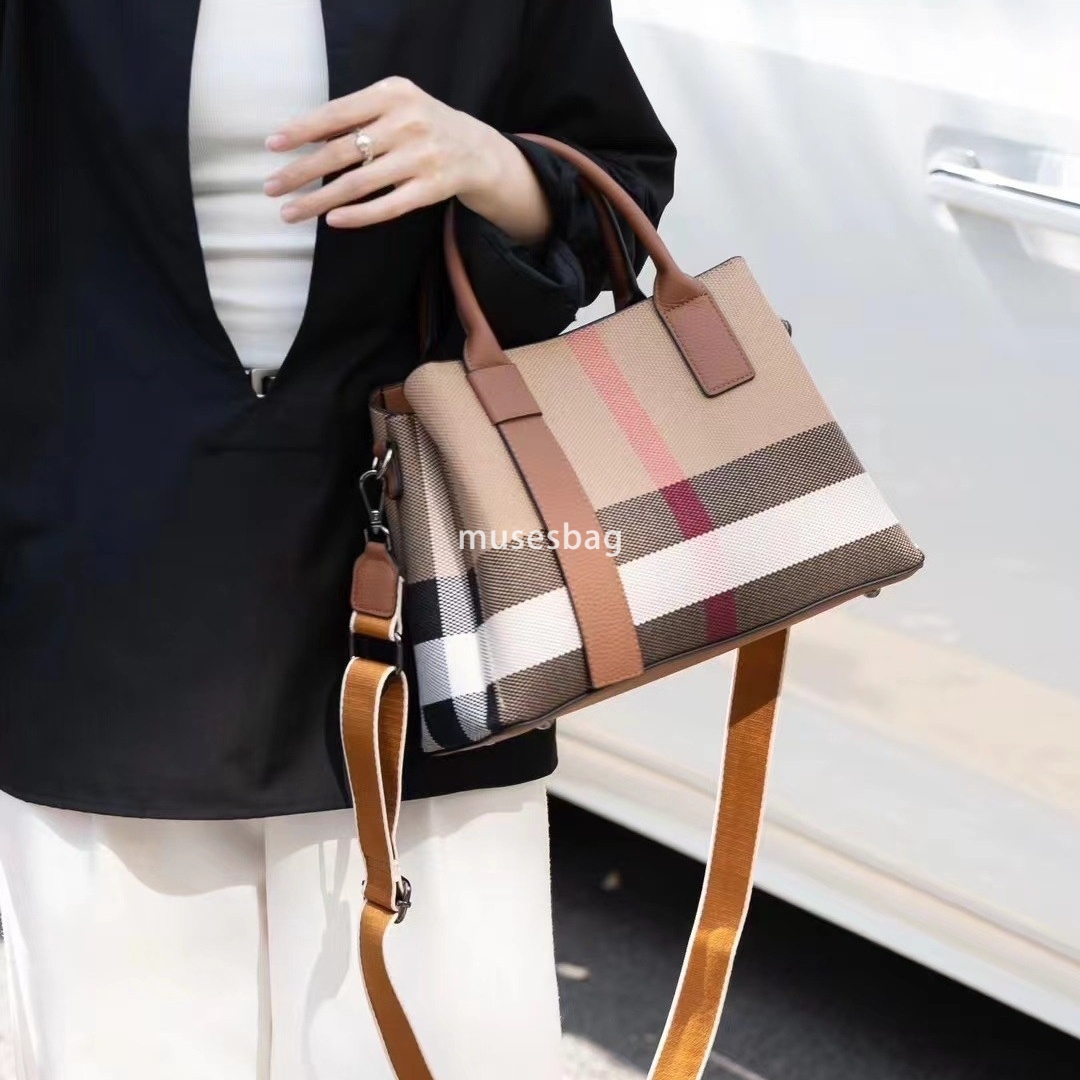 Street trend niche design new leather plaid fabric with contrasting color tote single shoulder portable commuting backpack 7bd7 4