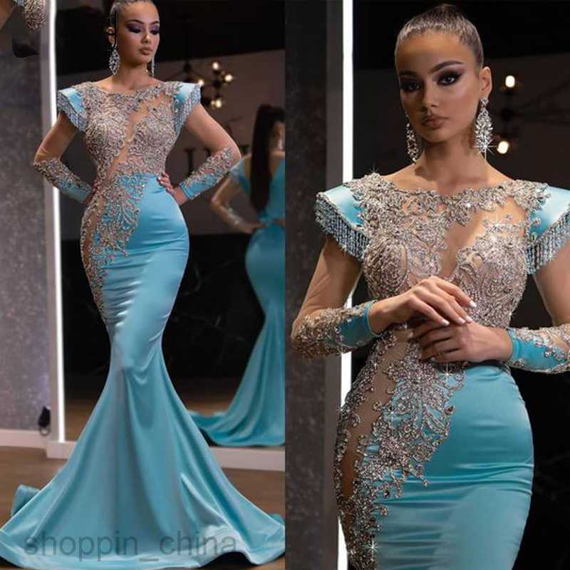 Casual Dresses for Woman New Daily Blue Fishtail Dress Banquet President's Sand Gold Series Slimming Elegance Annual Meeting Evening Dress for Wo