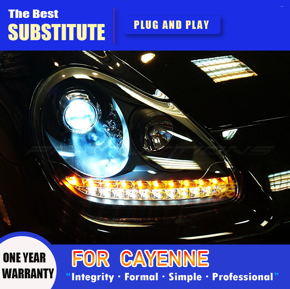 Car Headlight for Porsche cayenne 2003-2007 LED Headlights Upgrade LED Angel Eye Front Lights Assembly