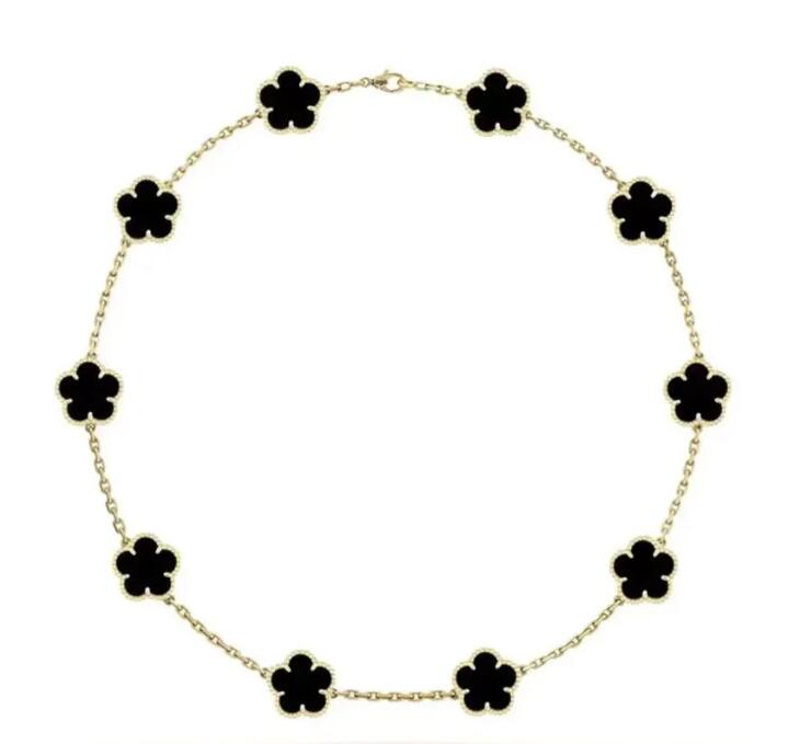 10 Clover Necklace leaf Pendant Pearl Mother Plated 18K Womens Girl Valentines Day Mothers Day Engagement designer Jewelry Gift Wholesale a2965