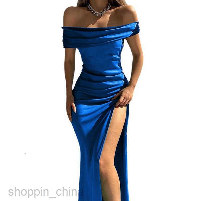 Basic Casual Dresses Women New Skinny Dress Women's Solid Sleeveless Mid length One Neck Dress Sexy Evening Dress