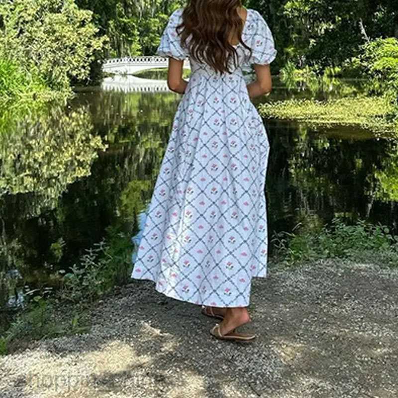 Basic Casual Dresses for Woman Summer New Women's Fashion Elegant and Fashionable High Waist Printed Dress