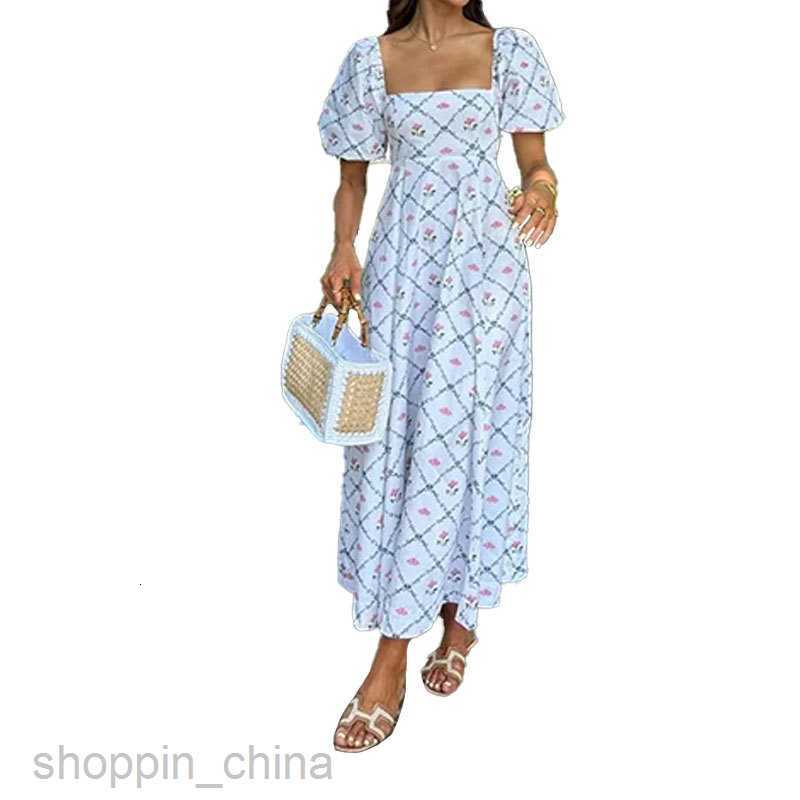 Basic Casual Dresses for Woman Summer New Women's Fashion Elegant and Fashionable High Waist Printed Dress