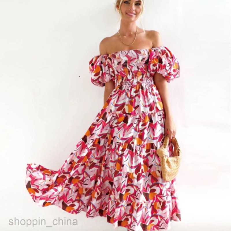 Casual Dresses for Woman New Women's Bohemian Printed One Shoulder Vacation Style Sexy Loose fitting Dress