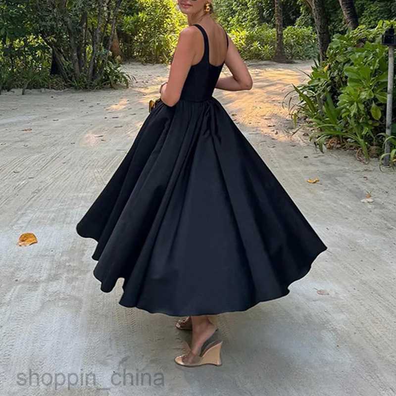 Basic Casual Dresses for Woman Summer New Fashionable Shoulder Strap Elegant Shoulder Suspended Tank Top Sleeveless Dress
