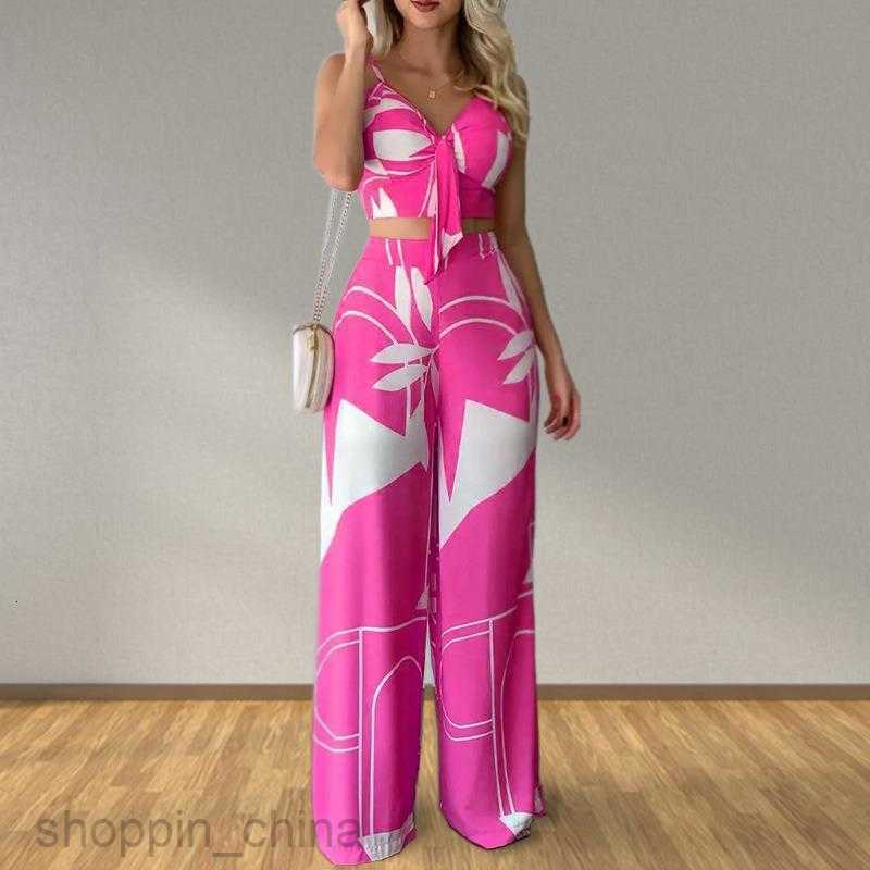 Women's Two Piece Sets Pants Summer Women's Personalized Temperament Straight pants Sexy Fashion Casual Set