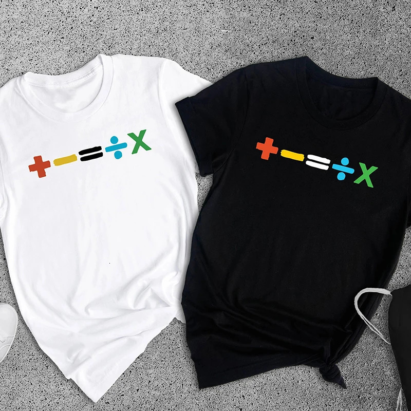 Mathematics Music Tour T Shirt Women Ed Sheeran Albums Fans Gift Tee Tops Casual Summer 100% Cotton T-shirt Trendy Fashion Tops 240701