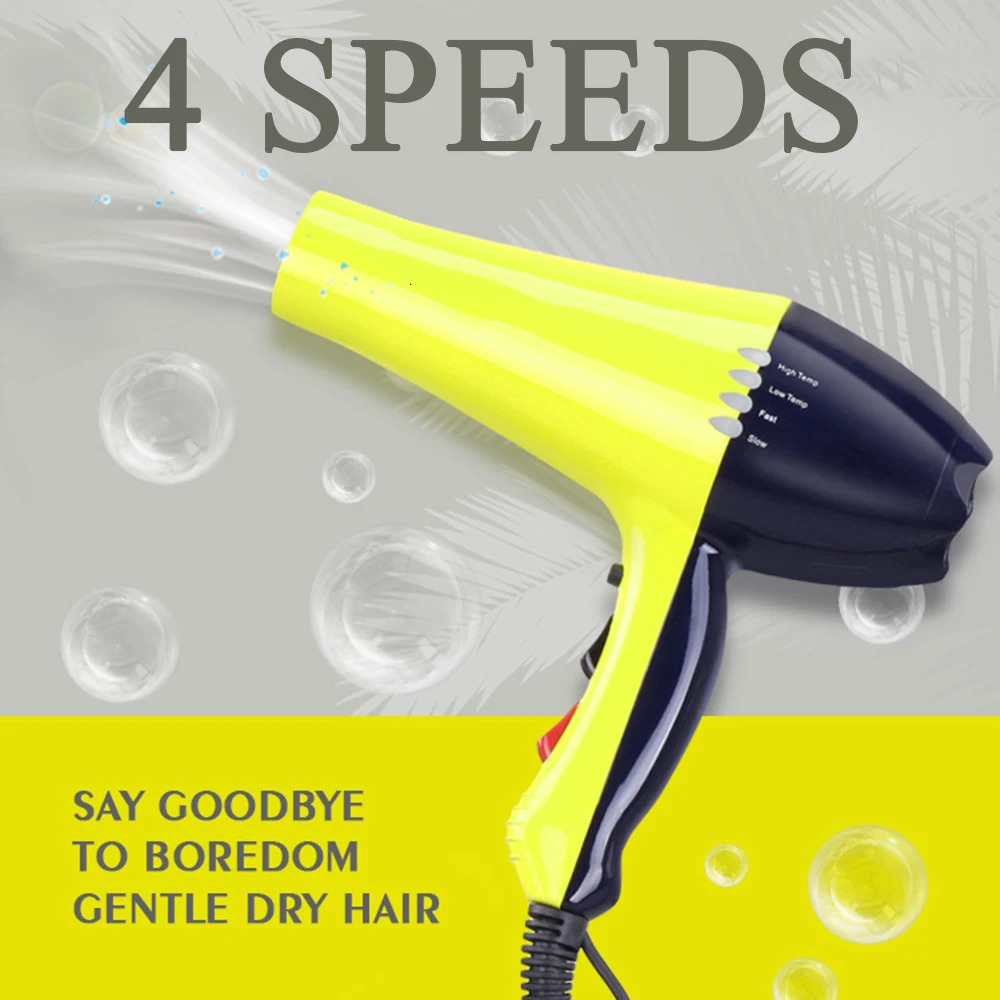 6000W Professional Hair Dryer Anion Blowdryer for Salon High Speed Strong Wind 4 Gear Low Noise Lightweight Blower with 2 Nozzle 240624