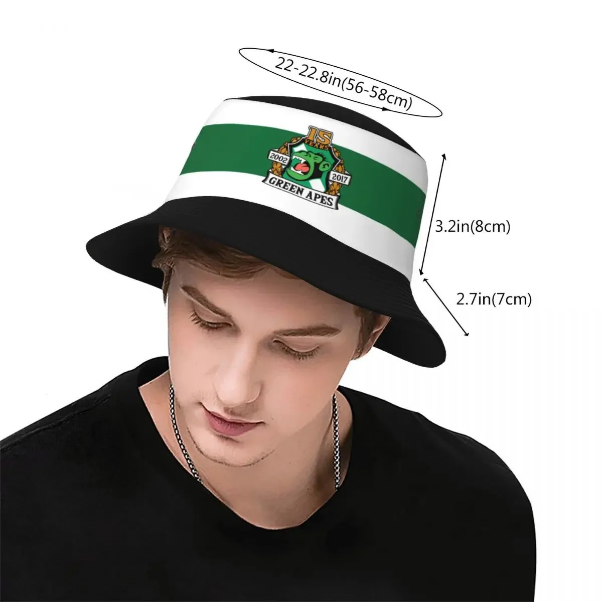 Maccabi Haifa MHFC Green Apes Fishermans Cap Outdoor Bucket Hats Fishing Hat Foldable Hip Hop Beach Sun Hats for Women Men 240626