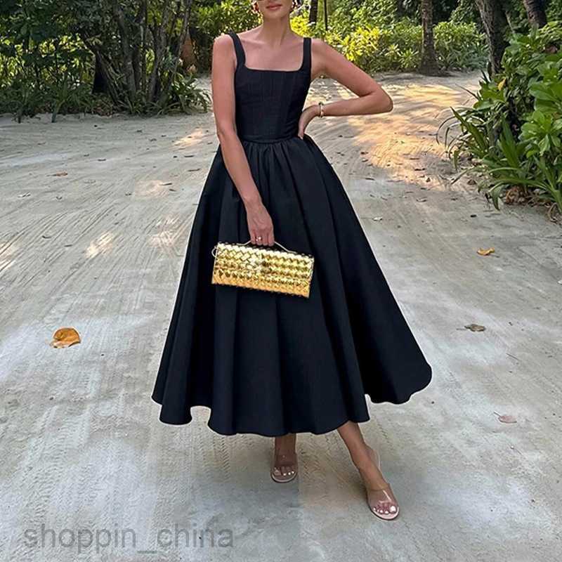 Basic Casual Dresses for Woman Summer New Fashionable Shoulder Strap Elegant Shoulder Suspended Tank Top Sleeveless Dress