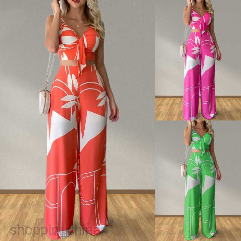 Women's Two Piece Sets Pants Summer Women's Personalized Temperament Straight pants Sexy Fashion Casual Set