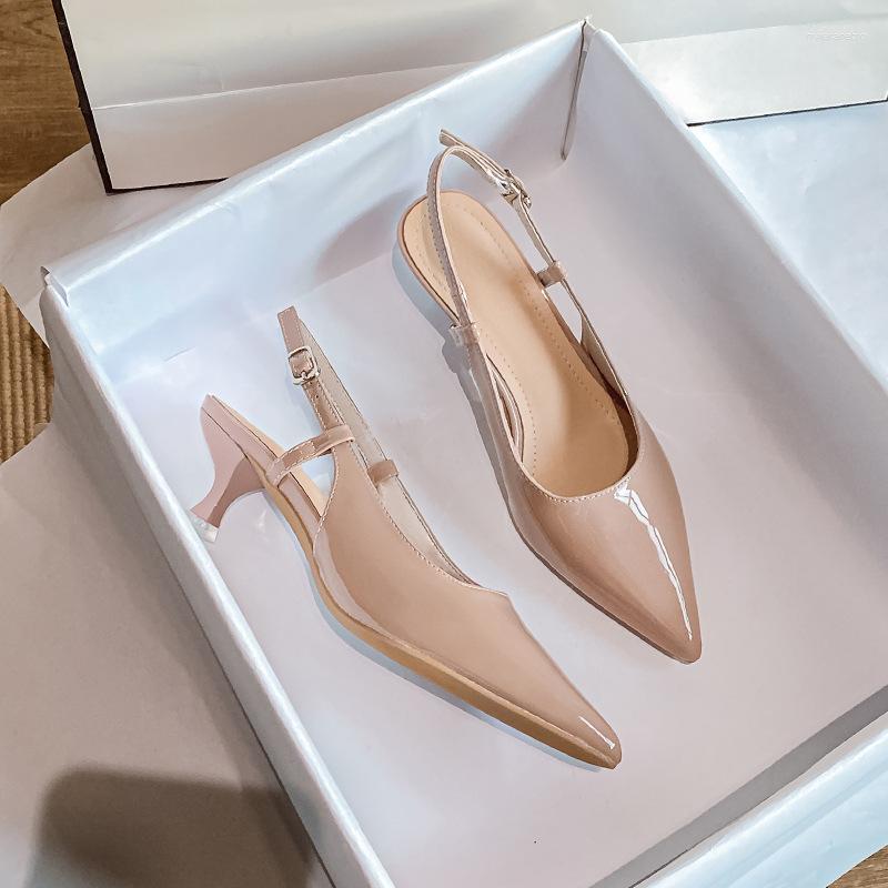 Sandals French High-end Women's Summer Online Super Pointed Small Heels Low Heel Stiletto
