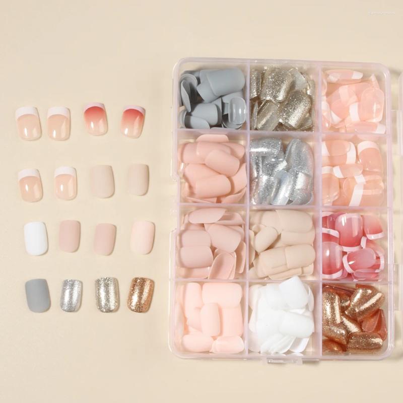 False Nails 288pcs Short Square Nail 12-color Fake Set Press Type Acrylic For Women And Girls Daily Wear