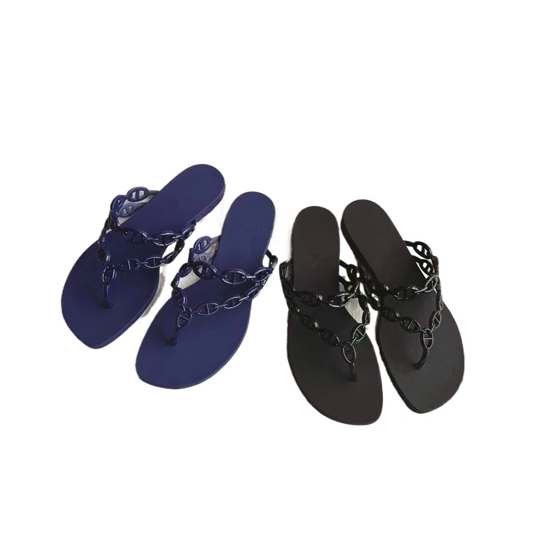 Womens Sandal Slides Designer Classic Flat Slippers Cartoon Rubber Ladies Summer Beach Sexy Shoes Size 35-41