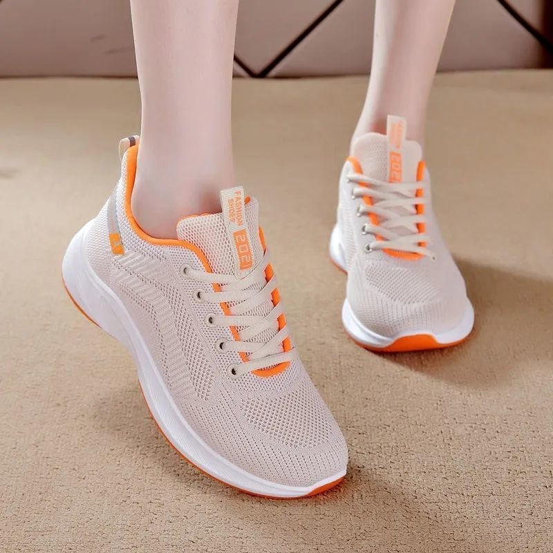 Womens 2024 New Sports and Casual Shoes Running Breathable Soft Sole Free of Mail