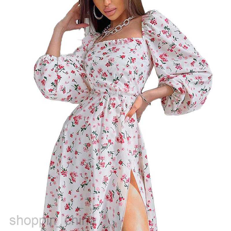 Basic Casual Dresses for Woman Summer Women's Street Sexy Split Mid length Dress Casual Dress