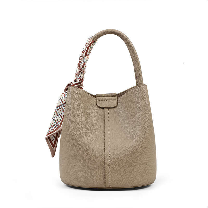 Viney Versatile New Women's Crossbody 2024 Light High Grade Genuine Leather Handheld Bucket Bag 098d