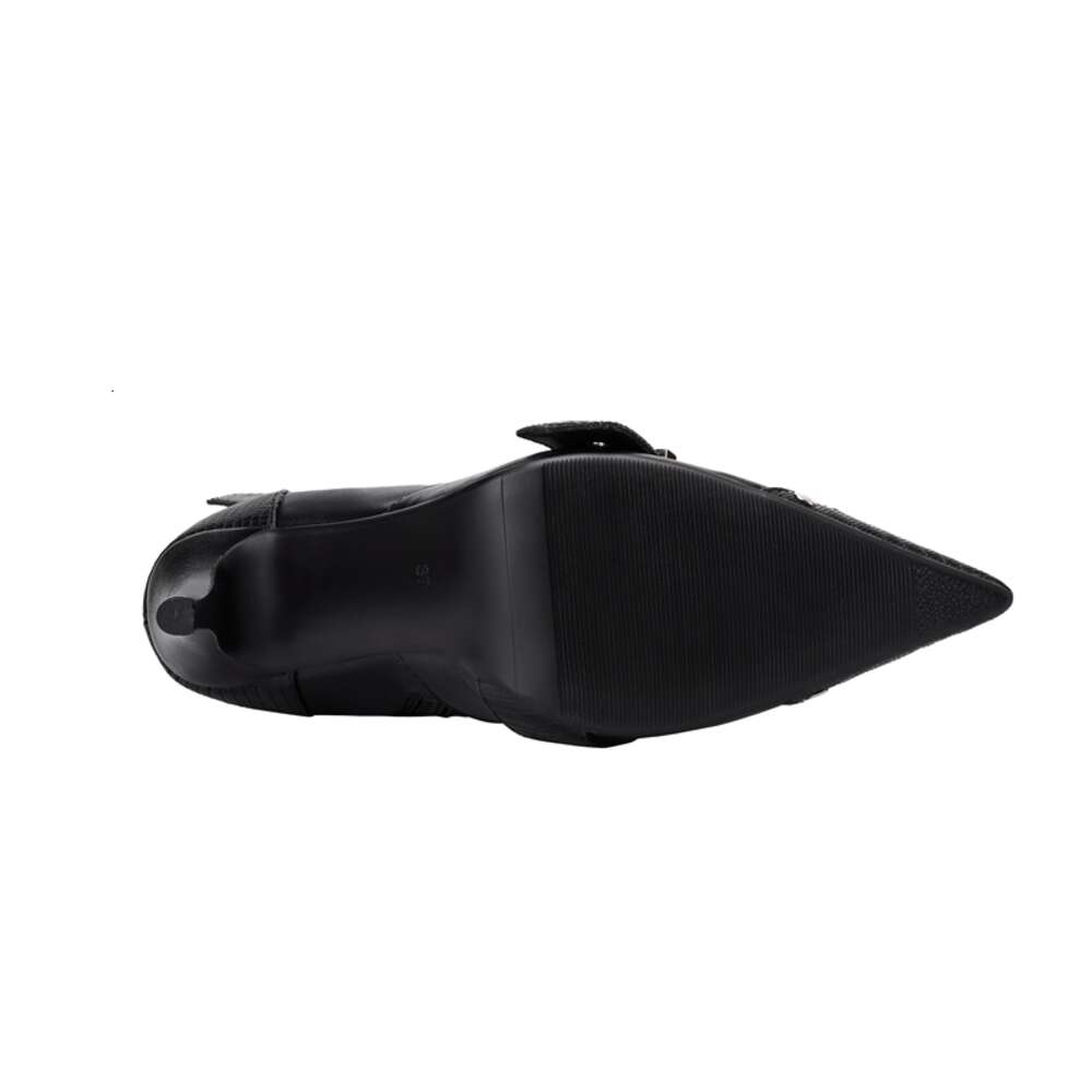 Women's New Two Wear European And American Sexy Nightclub Rivet Belt Buckle Large Pointed High Long Heel Short Boots
