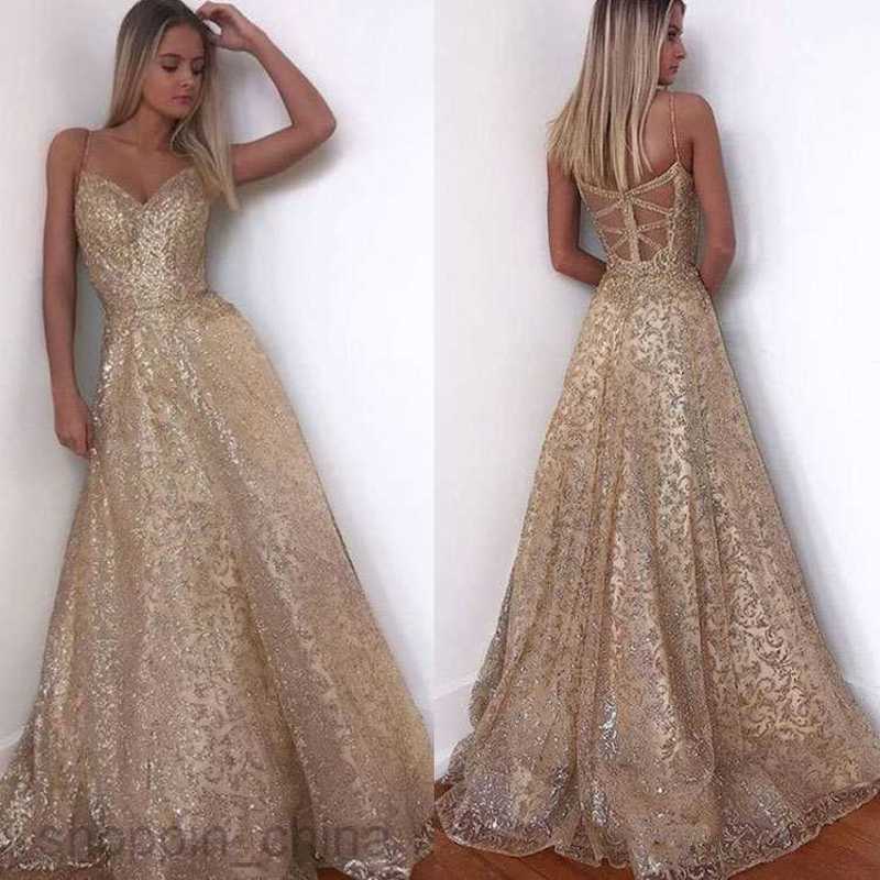 Basic Casual Dresses Women Spring/Summer Women's Long Skirt Sleeveless Deep V Sprinkled Gold Sexy Hanging Strap Large Swing Dress