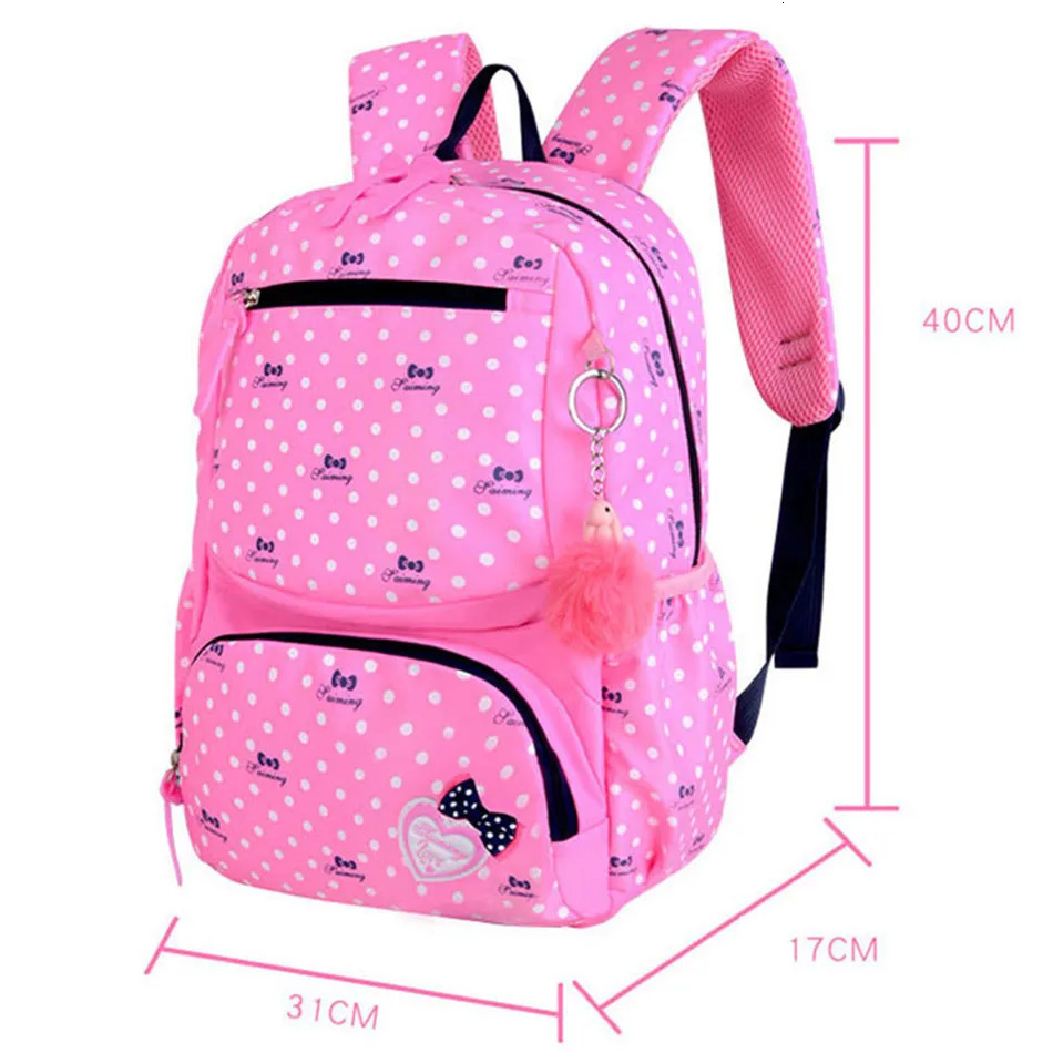 Drop 3pcs/set School Bag Backpacks Schoolbag Fashion Kids Lovely Backpack for Children Girls Bag Student Mochila Sac 240621