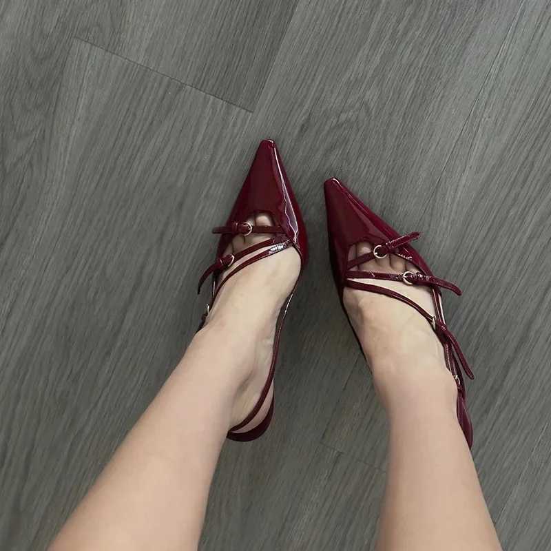 Sandals 2024 Summer Sexy High Heel Womens Sandals New Pointed Dress Party Shoes Fashion Outdoor Walking Pump Womens Shoes XW6.5