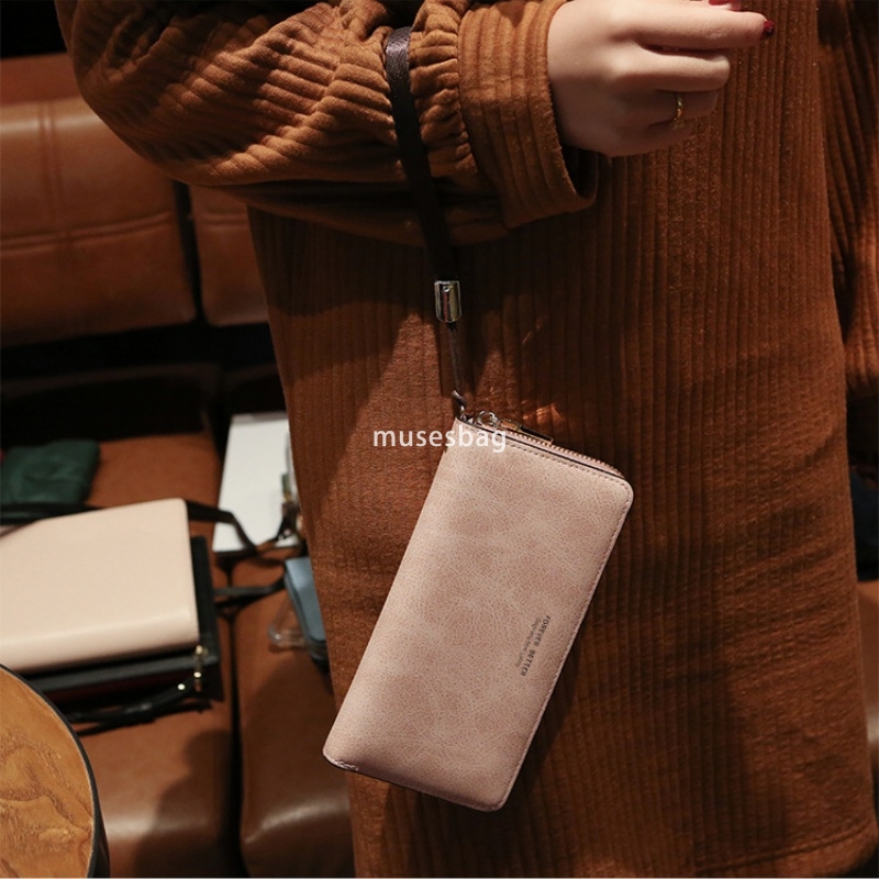 Fashionable Women's Designer Retro Versatile Handheld Long Wallet Korean Handbag Practical Simple Multi functional Card Bag Mobile Bag Zero Walle