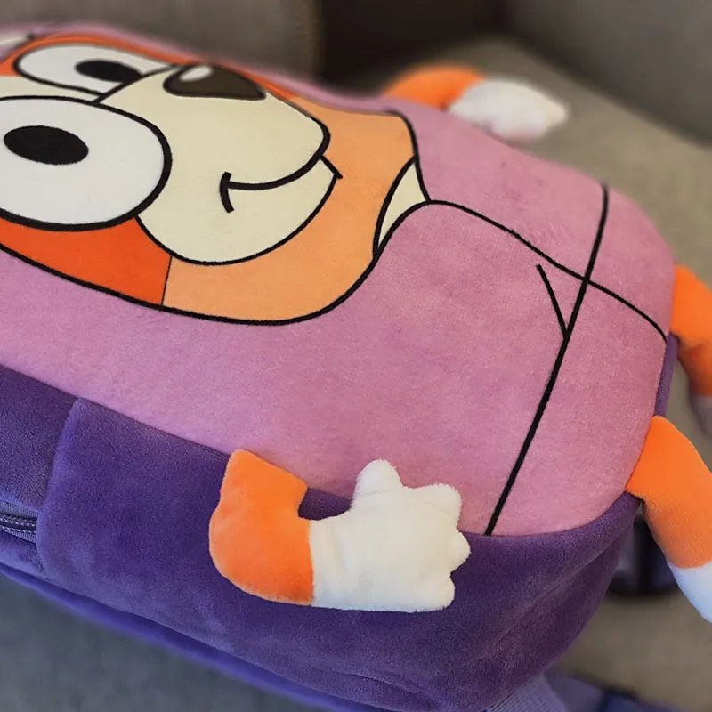 Kawaii Big Eye Blue Dog Plush Backpack Girl Cute Soft Accessories Zipper Bag Girls Birthday Gift ZZ