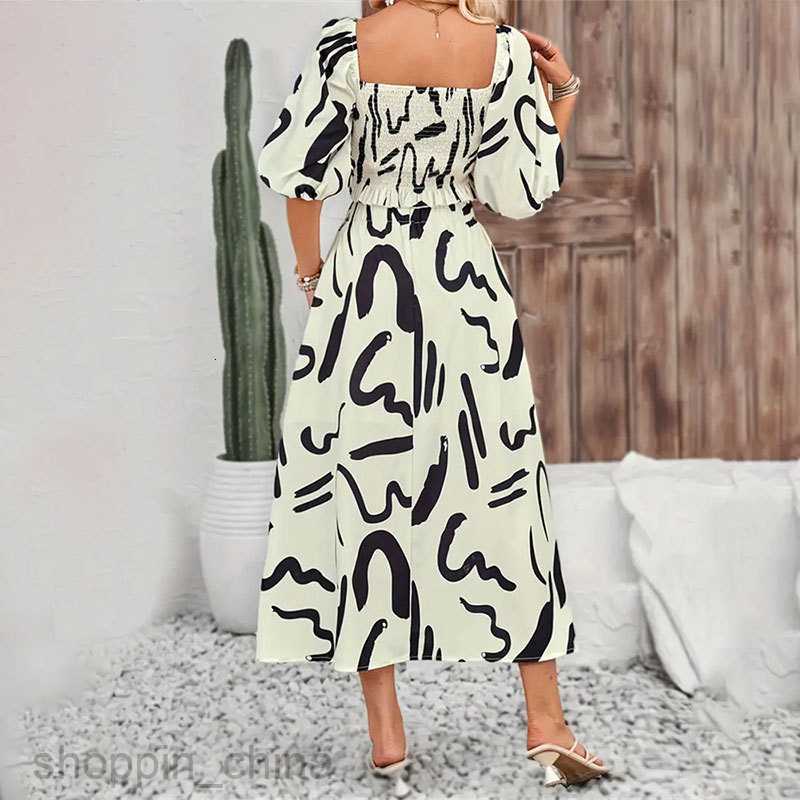 Basic Casual Dresses for Woman Women's clothing set, summer two-piece set, sleeve, ruffled top, printed skirt for women