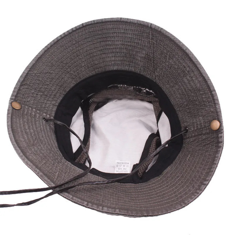 Mens Cap Summer Mesh Breathable Retro 100% Cotton Bucket Hat Panama Jungle Fishing Hats Novelty Dads Beach Cap Bucket Hat 240626