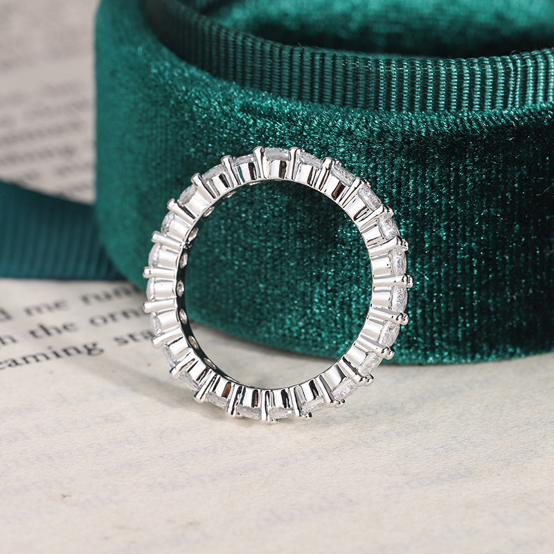 Sterg Sier Eternity Ring: Elegant CZ Wedding Band for Women 65ba