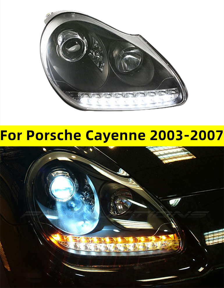 Car Headlight for Porsche cayenne 2003-2007 LED Headlights Upgrade LED Angel Eye Front Lights Assembly