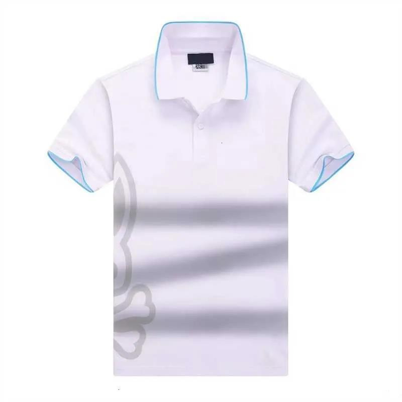 Psyco Bunny Polo Shirts Mens Designer Tshirt Psychological Bunny Short Sleeve Clothes USA High Street Business Casual Golf Tees Rabbit Pattern Streetwear 882