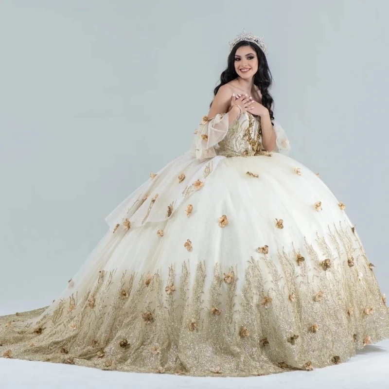 2025 Sexy Sweetheart Quinceanera Dresses Appliques Lace Beads Tull Prom Dress Princess Junior Party Gown Sweet 16 Dress Vestidos