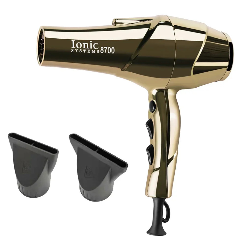 2200W Professional Hair Dryer Gold-plated Blowdryer for Salon High Speeds Strong Winds Powerful Wind 6 Gears Low Noise Blower 240624