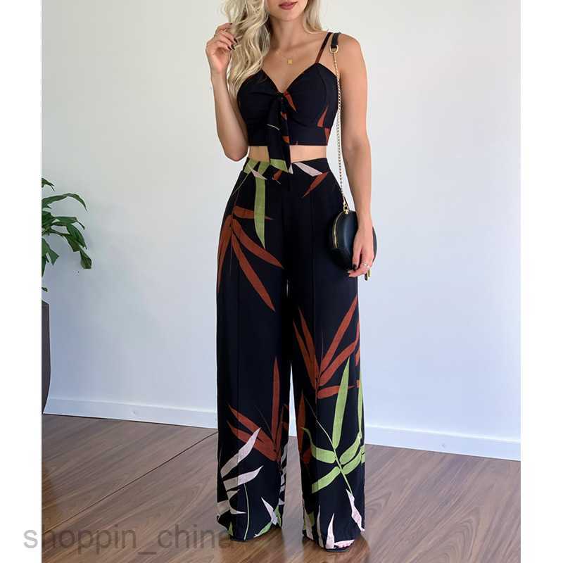 Women's Two Piece Sets Pants Summer Women's Personalized Temperament Straight pants Sexy Fashion Casual Set