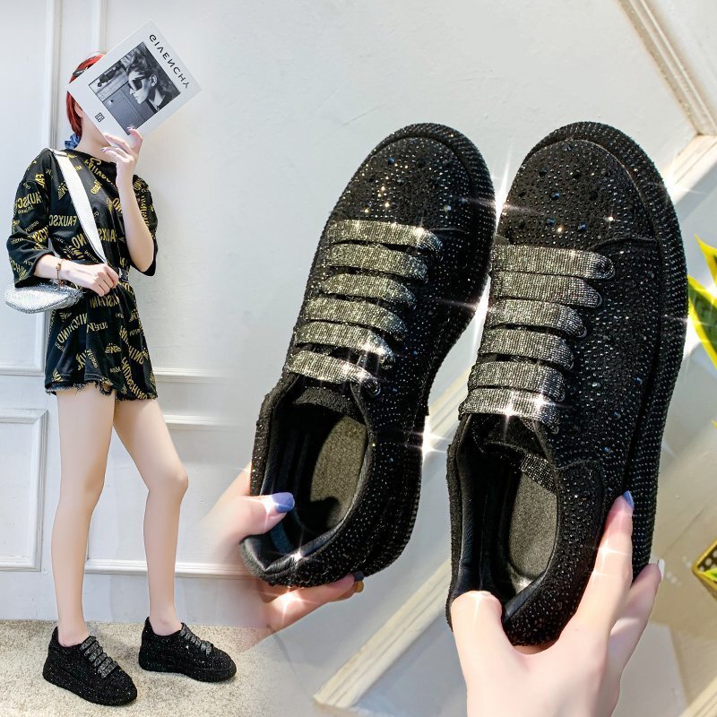 With Sparkles Woman Platform Trainers Rhie Fashion Heels Casual Shoes For Women Sneakers
