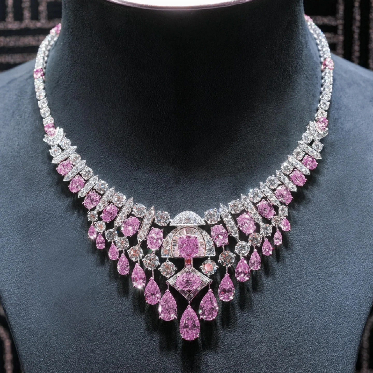 2025 Handmade Sparkling Bridal Pendant Luxury Jewelry 18K White Gold Fill Water Drop Yellow Moissanite Diamond Party Gorgeous Women Wedding Necklace G
