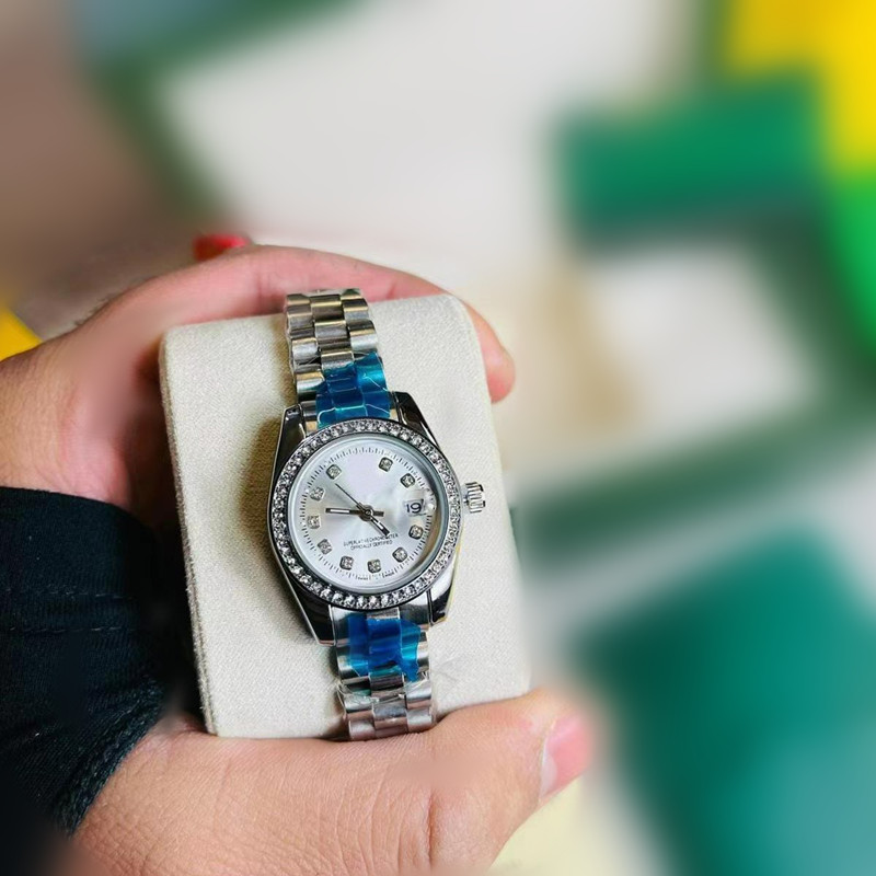 Luxury Gold Women Watch Top Brand 32mm Designer Wristwatches Diamond Lady watches Mother's Day Gift Stainless Steel band Clock gift