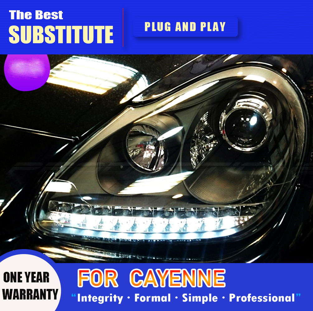 Car Headlight for Porsche cayenne 2003-2007 LED Headlights Upgrade LED Angel Eye Front Lights Assembly
