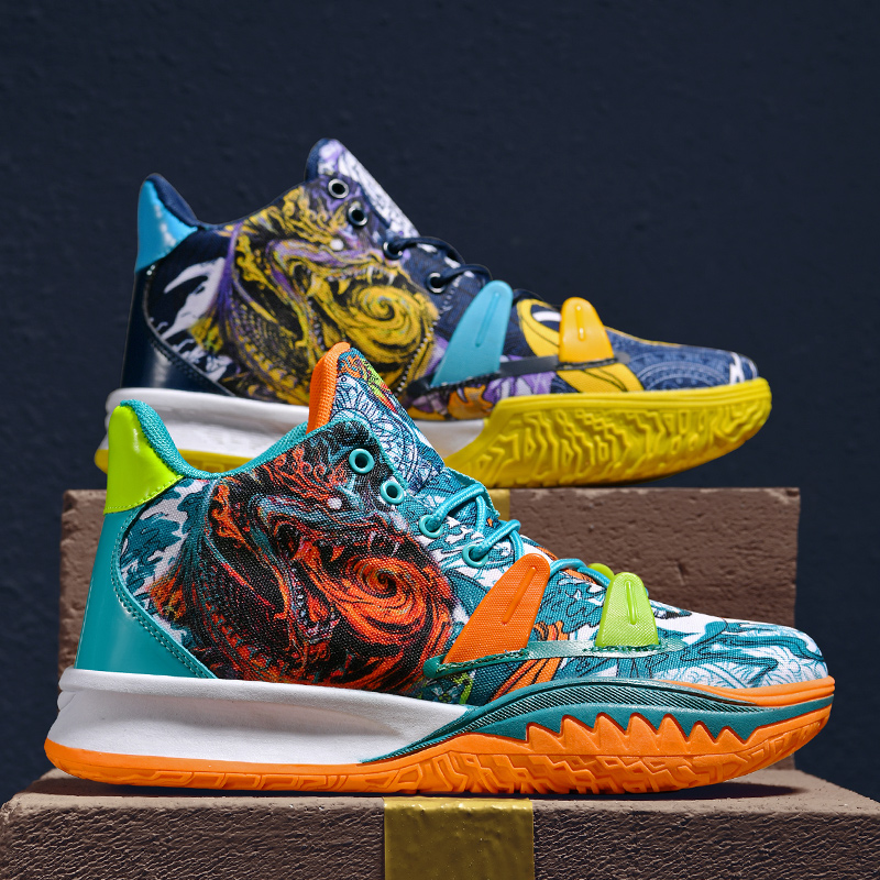 Boys Basketball Sneakers Men's Non-Slip Shoes Breathable Sports Shoes Comfortable Gym Training Athletic Shoes Shock Absorption