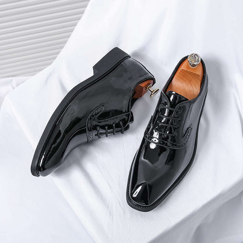 Mens Patent Men's Pointed Oxford Wedding Leather Dress Green Gentleman Office Man Shoes