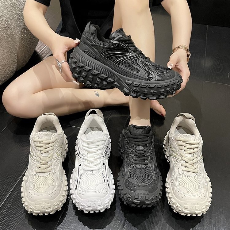 New Height Increase Versatile Fashion Thick Sole Round Head Sports Mesh Breathable Casual Shoes