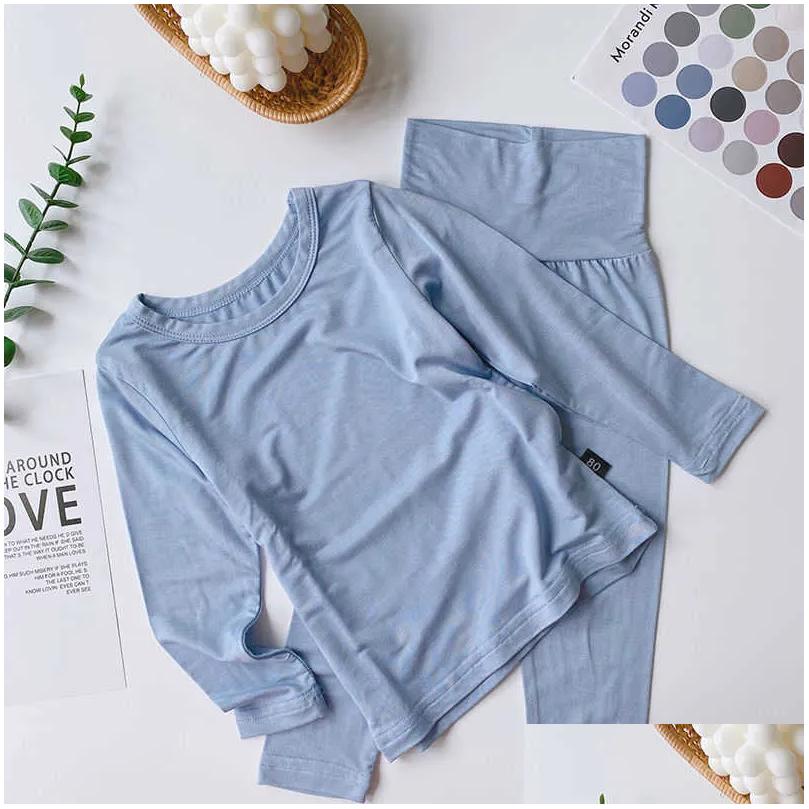 Pajamas Childrens Modal Spring And Autumn High Waist Boys Girls Baby Clothes Long-Length Underwear Set P4476 210622 Drop Delivery Kids Dh1F2
