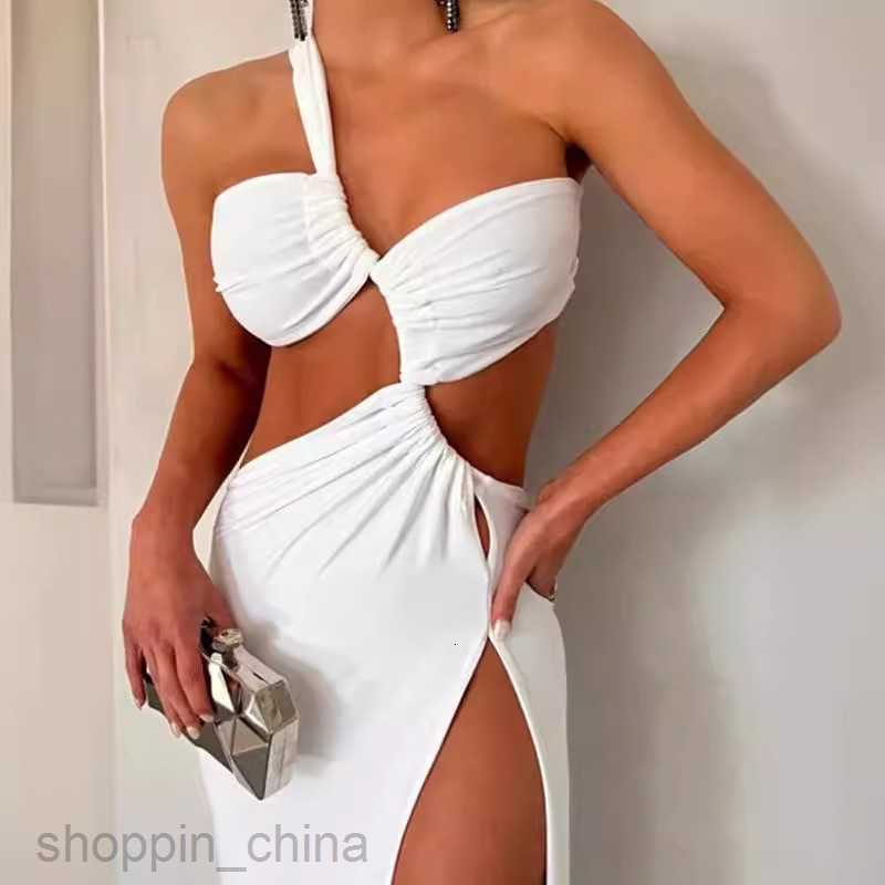 Basic Casual Dresses for Woman Trendy Women's Summer New Solid Color Sleeveless Split Style Irregular Dress