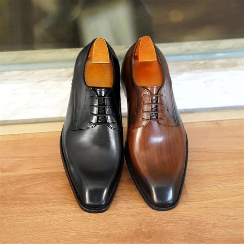 Fashion Square Toe Leather 2023 Autumn New Products For Men's Leisure Office Business Dress Shoes Men Parties Weddings