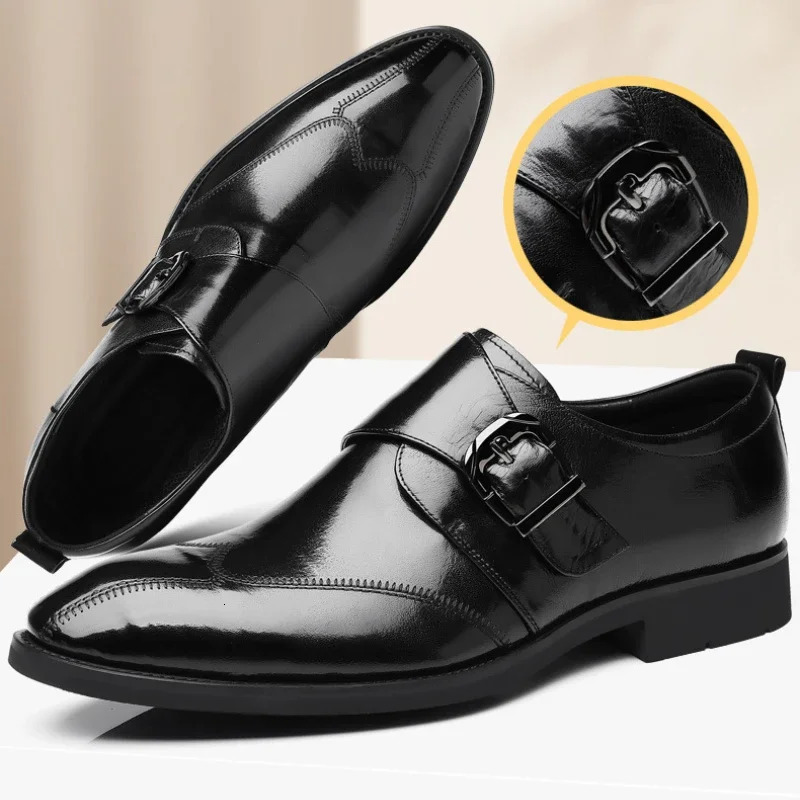 Men Business Dress Shoes Hasp Formal Leather Shoes for Men Oxfords Footwear High Quality Male Oxfords Men Leather Shoes 240701