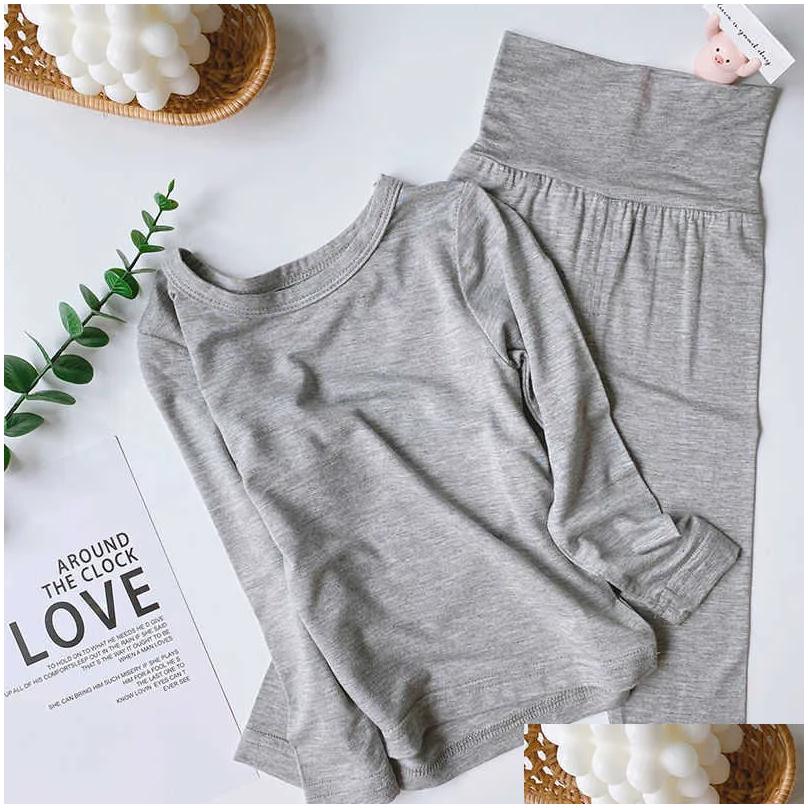 Pajamas Childrens Modal Spring And Autumn High Waist Boys Girls Baby Clothes Long-Length Underwear Set P4476 210622 Drop Delivery Kids Dh1F2