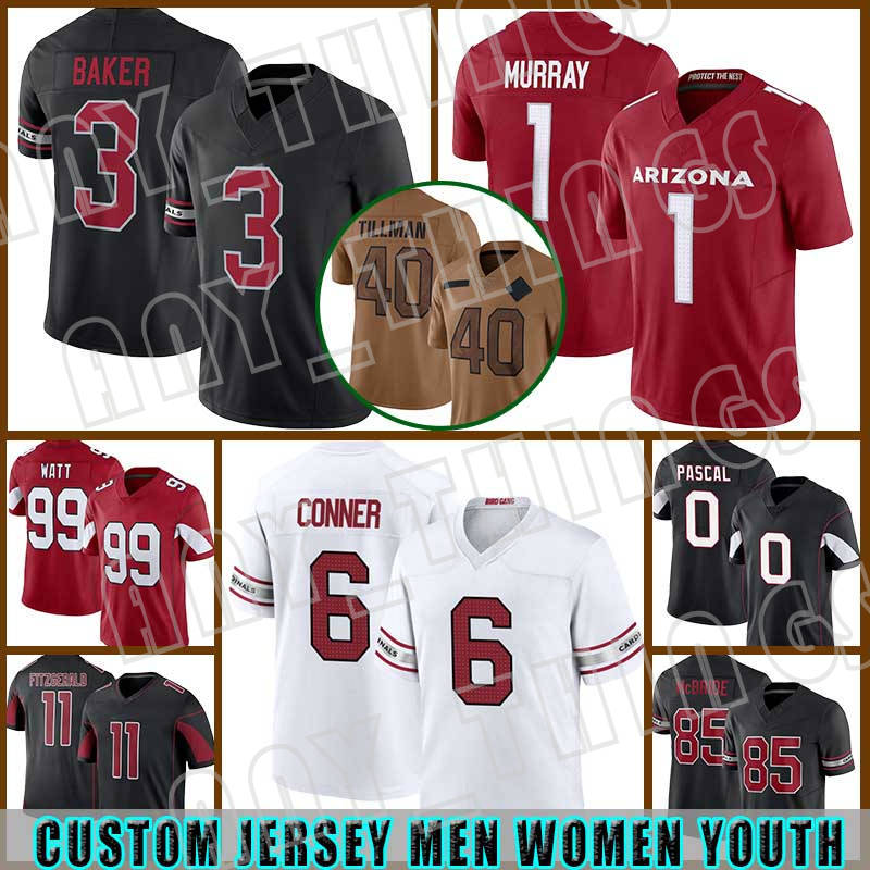 1 Kyler Murray Football Jerseys 18 Marvin Harrison Jr 99 J.J.Watt Pascal Cardinales Larry Fitzgerald Pat Tillman Trey McBride Budda Baker James Conner Michael Wilson