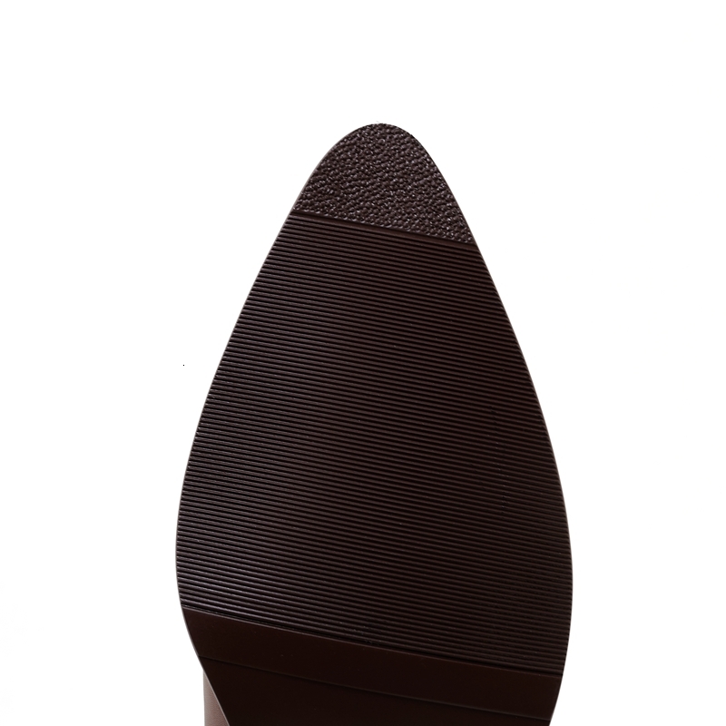 Kaky's New Pointed Cow Tied Leather Thick Medium Heel Large Women's Wrapped Half Slippers, Muller Shoes