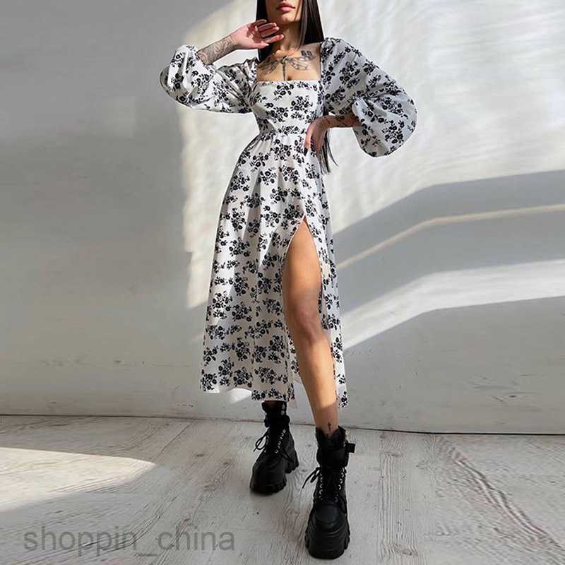 Basic Casual Dresses for Woman Summer Women's Street Sexy Split Mid length Dress Casual Dress